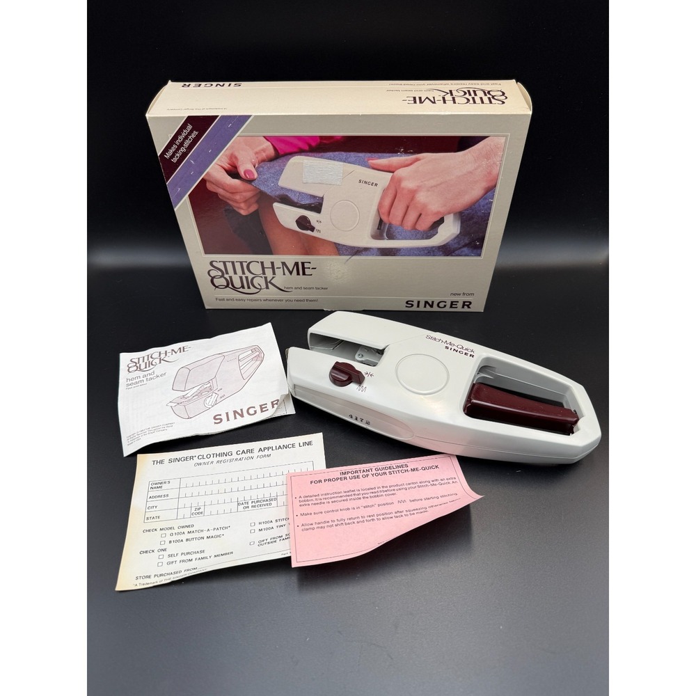 Singer Stitch Me Quick Handheld Sewing Machine w/ Box WORKS GREAT - VTG